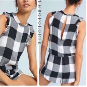 Anthropologie Cloth & Stone Buffalo Check Romper